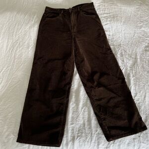 Massimo Dutti Corduroy Brown Straight Leg Pants